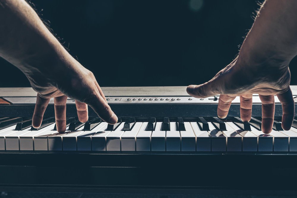 A person playing a keyboard